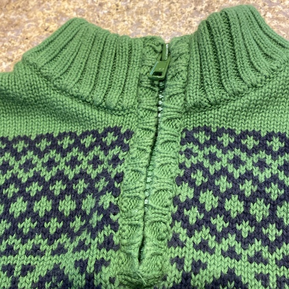 Gymboree Kids Pullover Partial Zip Sweater Green Blue 3 - Picture 3 of 13